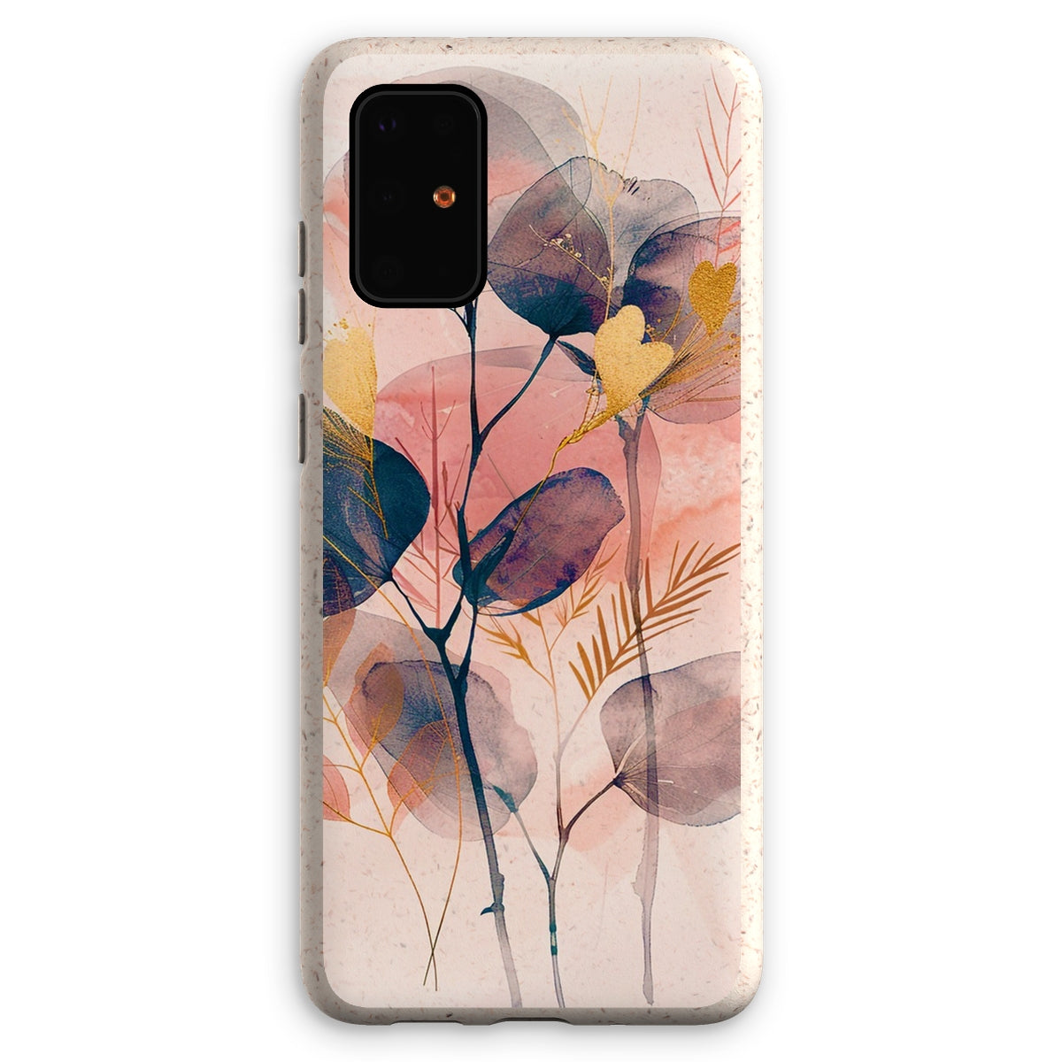 Peachy Blue Golden Flora Escape  Eco Phone Case - D'Sare