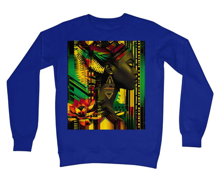 African Print Empress  Crew Neck Sweatshirt - D'Sare