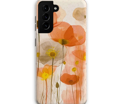 Poppy Echoes Golden Peach Escape 06 Eclectic Art Eco Phone Case - D'Sare