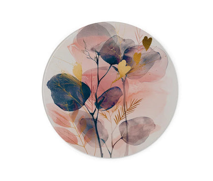 Peachy Blue Golden Flora Escape  Glass Chopping Board - D'Sare