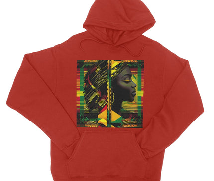 Abstract Red and Green Black Queen Fusion College Hoodie