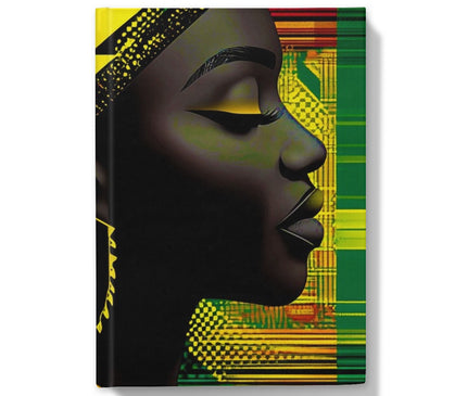 Abstract Red and Green Black Queen Fusion Hardback Journal