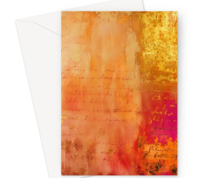 Warm Amber Seranade Greeting Card Eclectic Art - D'Sare