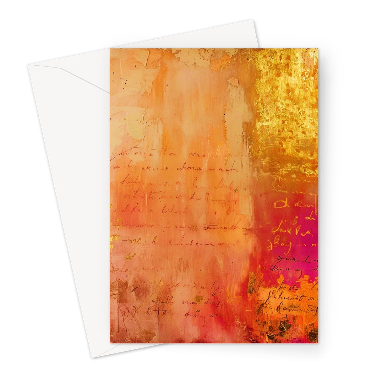 Warm Amber Seranade Greeting Card Eclectic Art - D'Sare