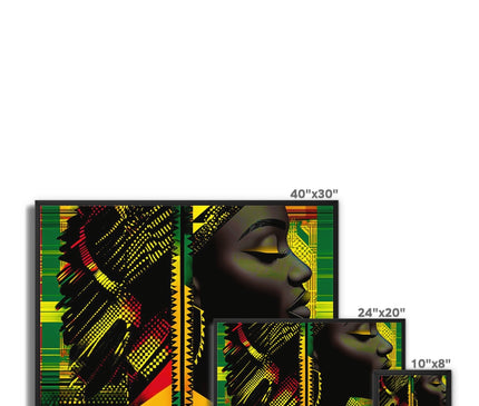 Red and Green Black Queen Fusion Framed Canvas