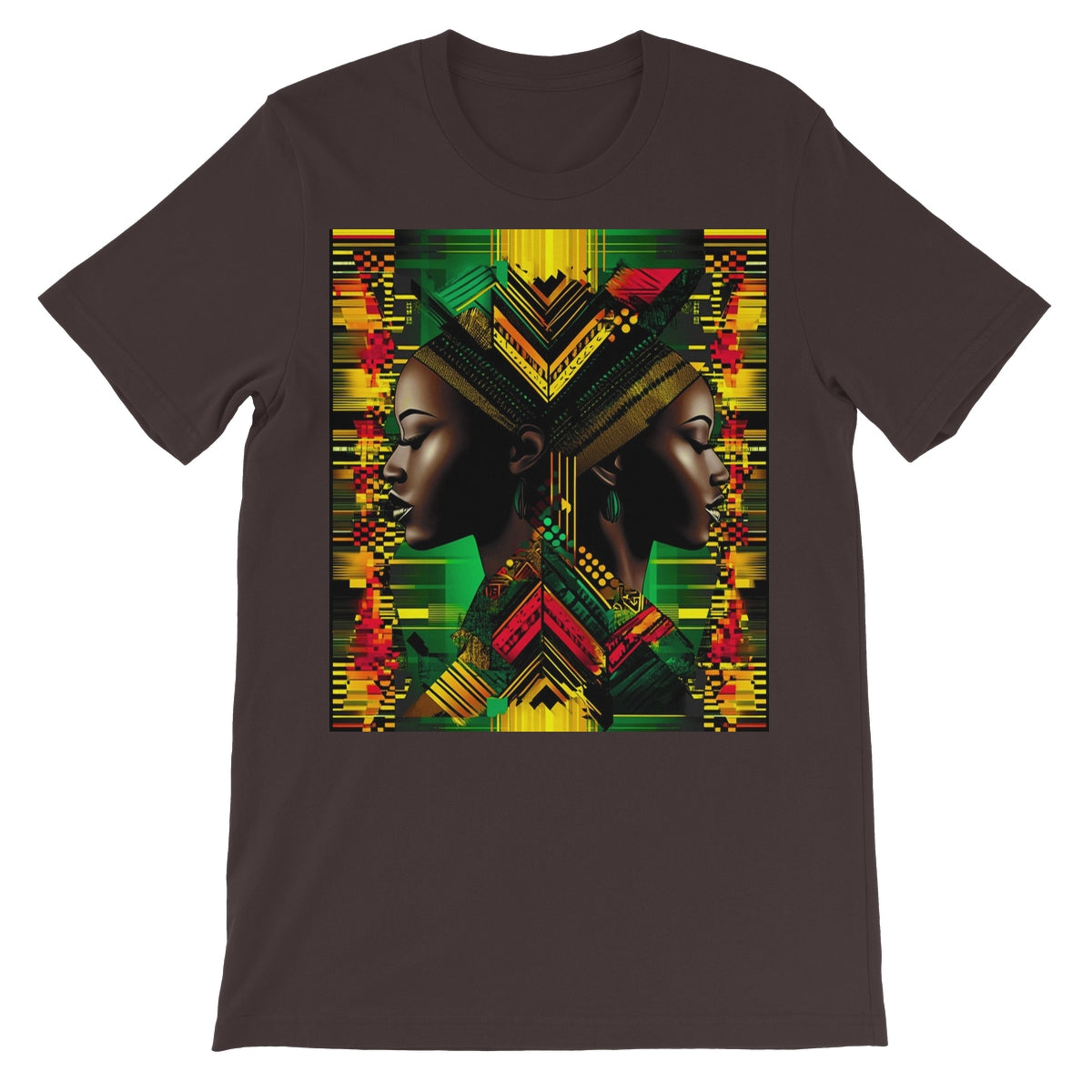 African Print Red Green Yellow Twin Energy  Unisex Short Sleeve T-Shirt - D'Sare