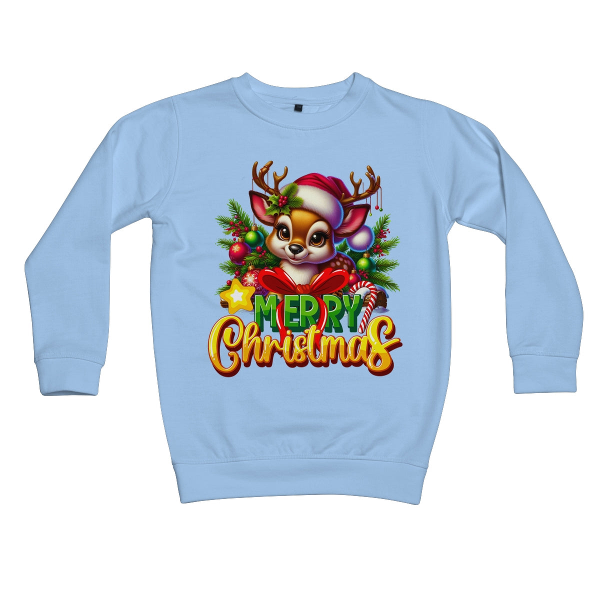 Reindeer Merry Christmas  Kids Sweatshirt