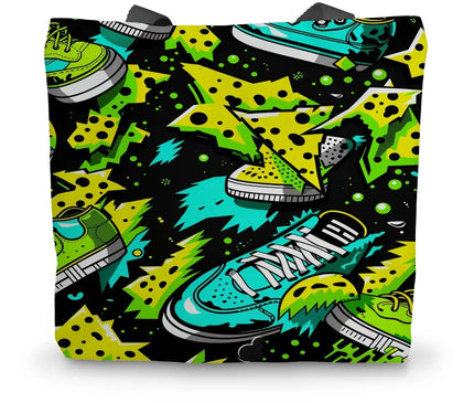 Electric Kicks Art: Urban Pop Art  Explosion, Graffiti  Canvas Tote Bag - D'Sare