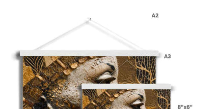 Afrocentric Golden Empress Fine Art Print with Hanger by Prodigi