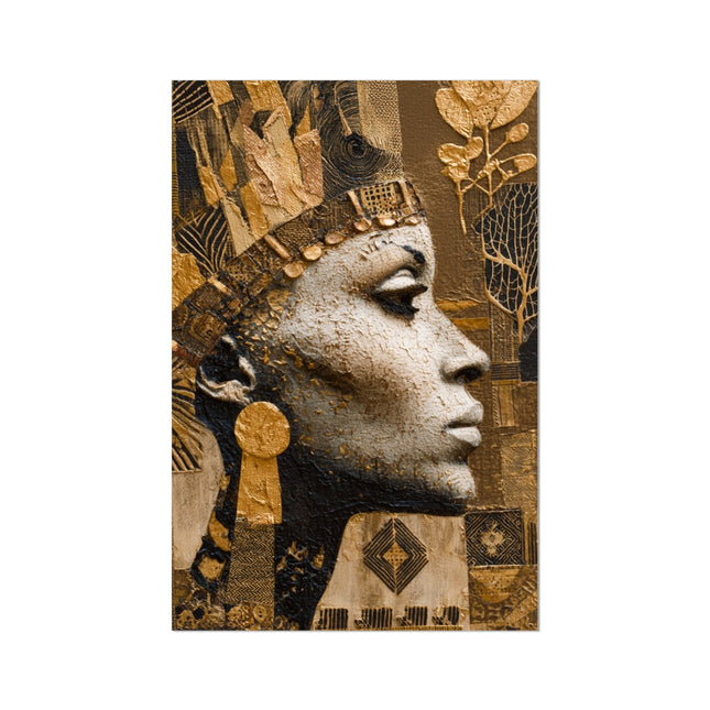 Afrocentric Golden Empress Hahnemühle German Etching Print by Prodigi