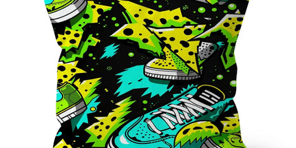 Electric Kicks Art: Urban Pop Art Explosion, Graffiti Cushion by Prodigi