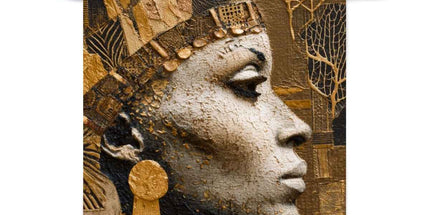 Afrocentric Golden Empress Fine Art Print with Hanger by Prodigi