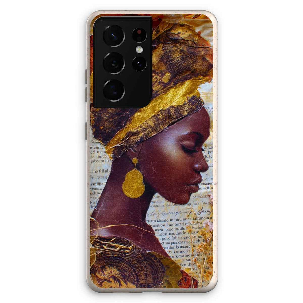 Eco Friendly Bioplastic Bamboo Fibre Phone Case With Gold Headwrap