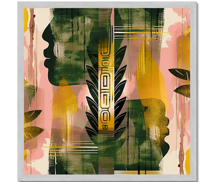 Echos of Duality Golden Pink Reflection Antique Framed Print