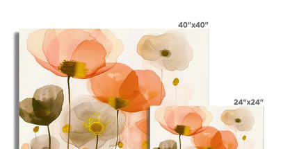 Poppy Echoes Golden Peach Escape Hahnemühle German Etching Print by Prodigi