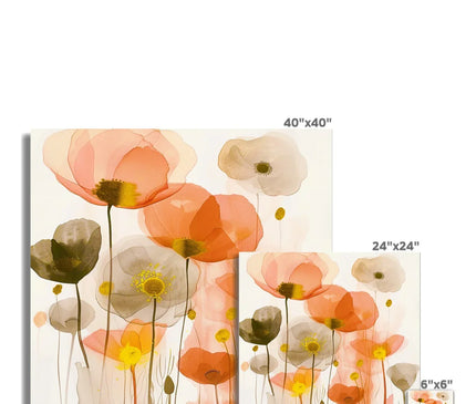 Poppy Echoes Golden Peach Escape  Hahnemühle German Etching Print - D'Sare