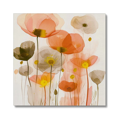 Poppy Echoes Golden Peach Escape 06 Eclectic Art Canvas - D'Sare