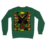 African Print Red Green Yellow Twin Energy  Crew Neck Sweatshirt - D'Sare