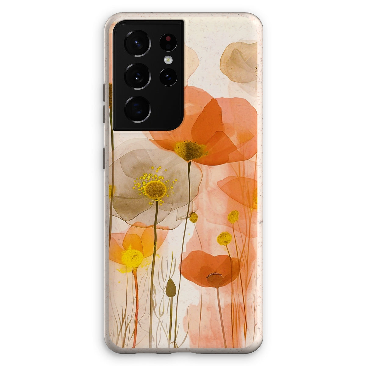 Poppy Echoes Golden Peach Escape 06 Eclectic Art Eco Phone Case - D'Sare