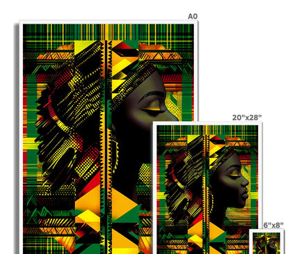 Abstract Red and Green Black Queen Fusion Framed Print