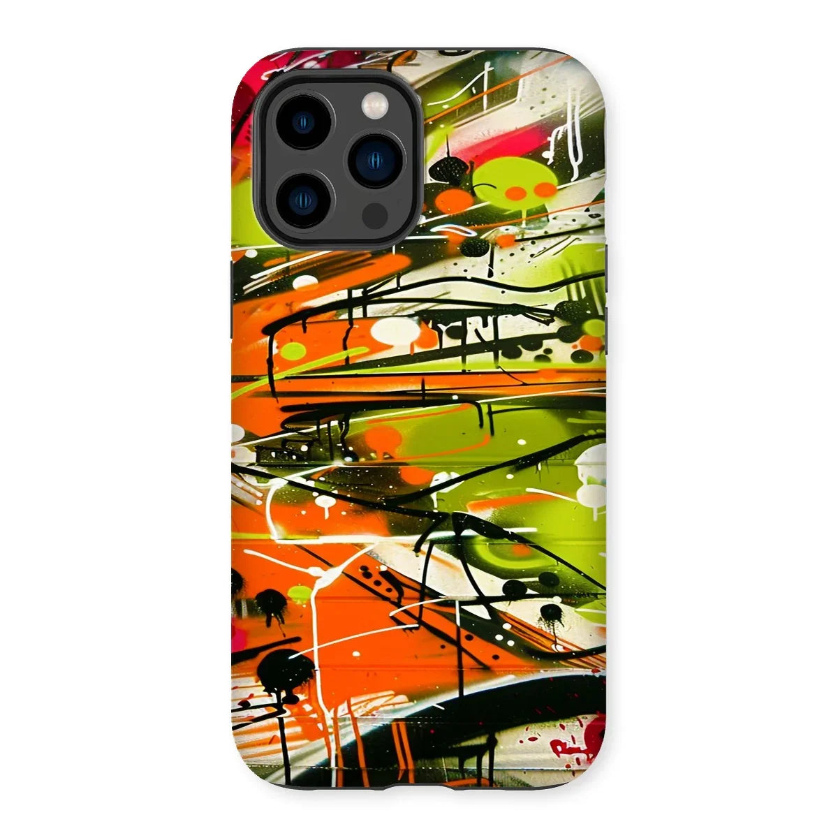 Neon Splatter Symphony: Urban Graffiti Art Tough Phone Case - D'Sare