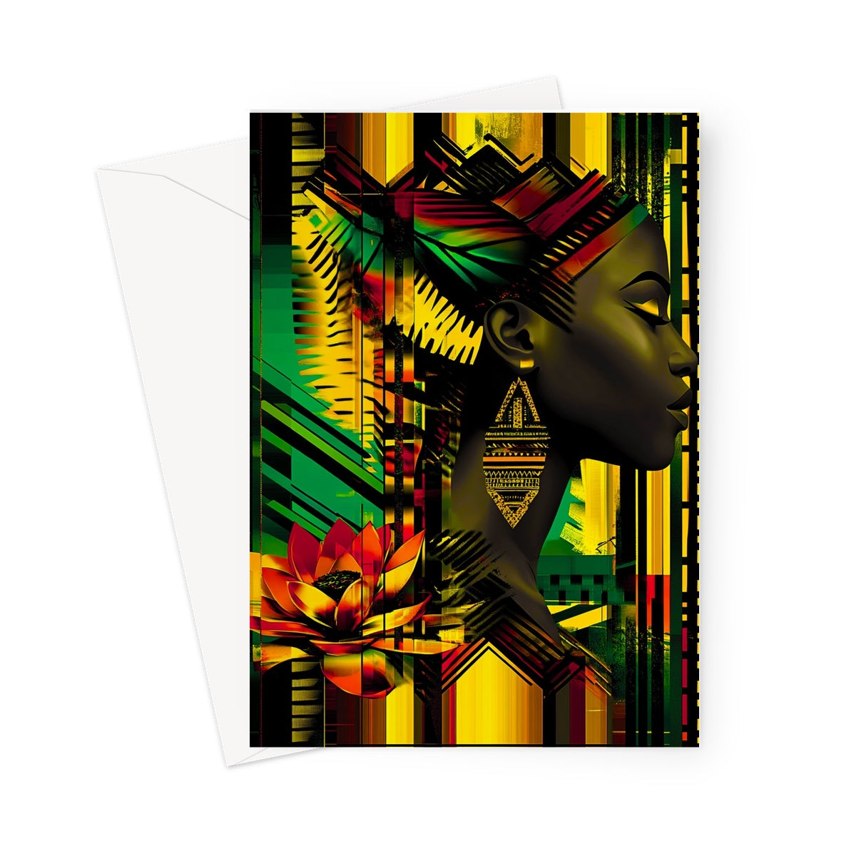 African Print Empress  Greeting Card - D'Sare