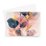 Peachy Blue Golden Flora Escape  Greeting Card - D'Sare