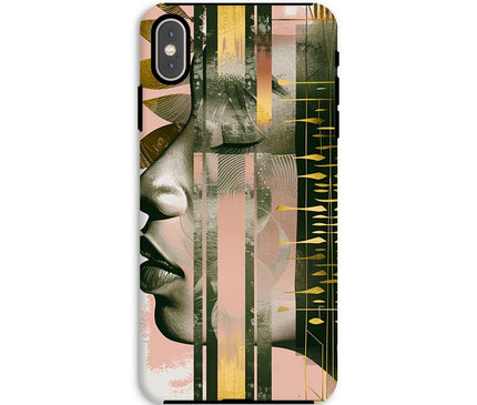 Peach and Gold Abstract Tough Phone Case