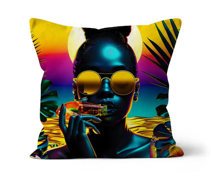 Tropical Sunset Dreams : Neon Vibes  Cushion - D'Sare