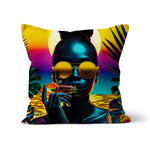 Tropical Sunset Dreams : Neon Vibes  Cushion