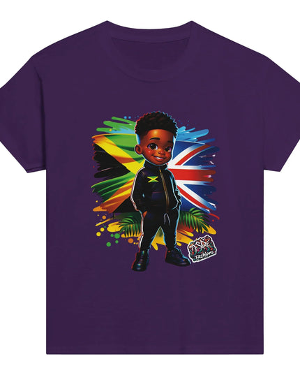 Jamaican Flag & Great Britain Flag Cultural Day Harmony: Classic Kids Crewneck T-shirt by D'Sare