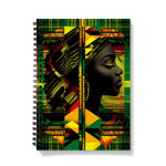 Abstract Red and Green Black Queen Fusion Notebook