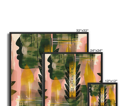 Echos of Duality Golden Pink Reflection Framed Canvas