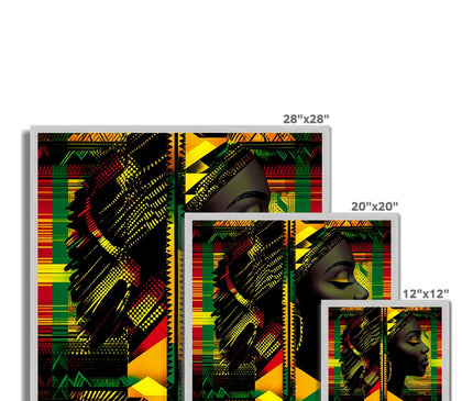 Abstract Red and Green Black Queen Fusion Antique Framed Print