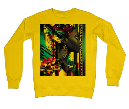 African Print Empress  Crew Neck Sweatshirt - D'Sare