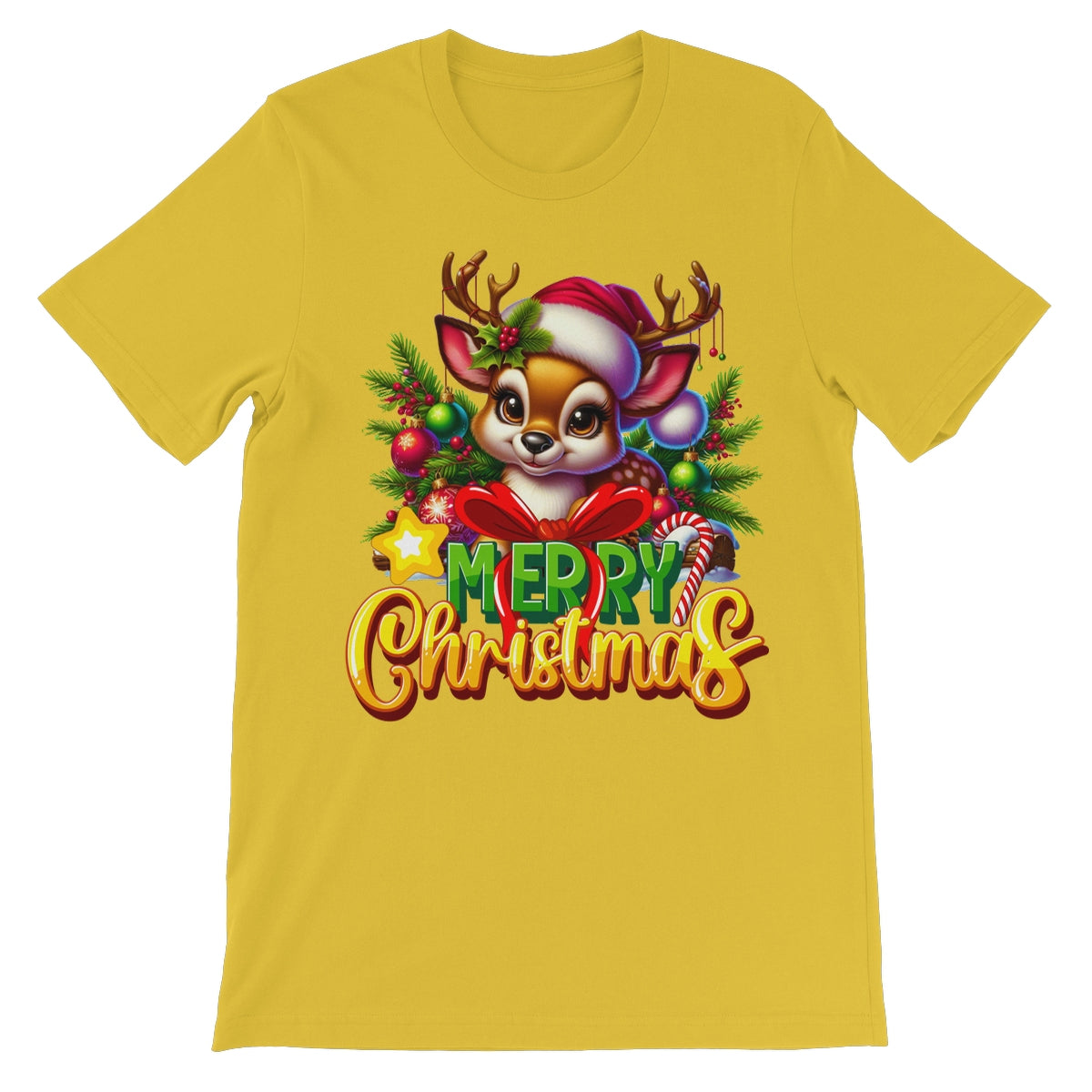 Reindeer Merry Christmas  Unisex Short Sleeve T-Shirt