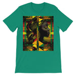 Abstract Red and Green Black Queen Fusion Unisex Short Sleeve T-Shirt