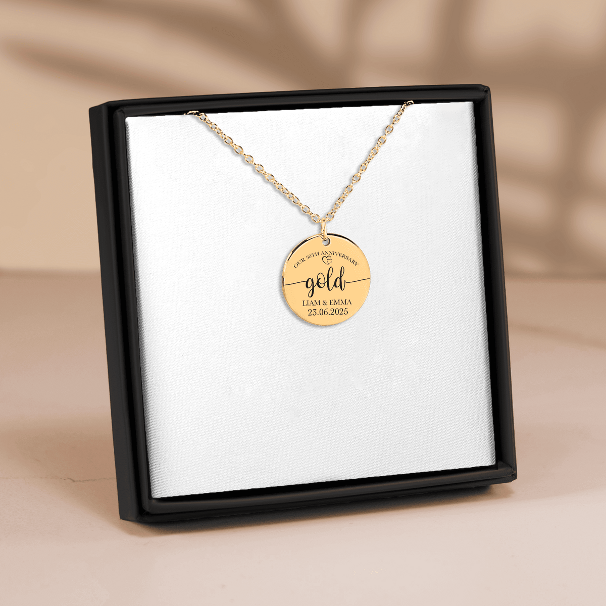 50th Gold Anniversary Coin Necklace by OwnPrint