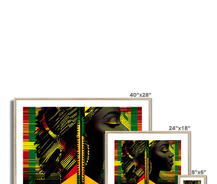 Abstract Red and Green Black Queen Fusion Framed & Mounted Print