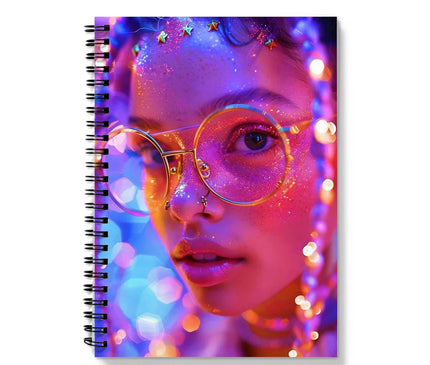 Woman Cosmic Radiance Dreamy Stardust  Notebook - D'Sare