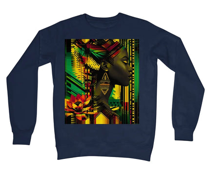 African Print Empress  Crew Neck Sweatshirt - D'Sare