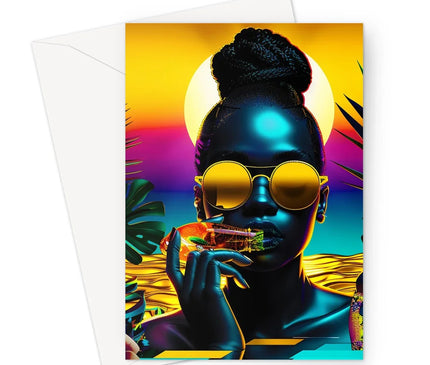 Tropical Sunset Dreams : Neon Vibes  Greeting Card - D'Sare