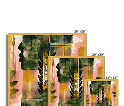 Echos of Duality Golden Pink Reflection Antique Framed Print