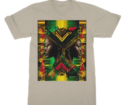 African Print Red Green Yellow Twin Energy  Softstyle T-Shirt - D'Sare