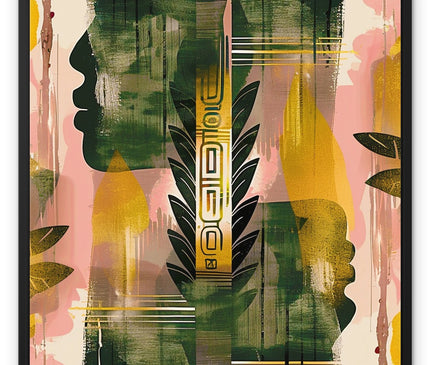 Echos of Duality Golden Pink Reflection Framed Canvas