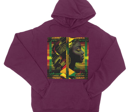Abstract Red and Green Black Queen Fusion College Hoodie