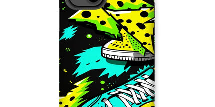 Electric Kicks Art: Urban Pop Art Sneaker Explosion, Graffiti Tough Phone Case by Prodigi