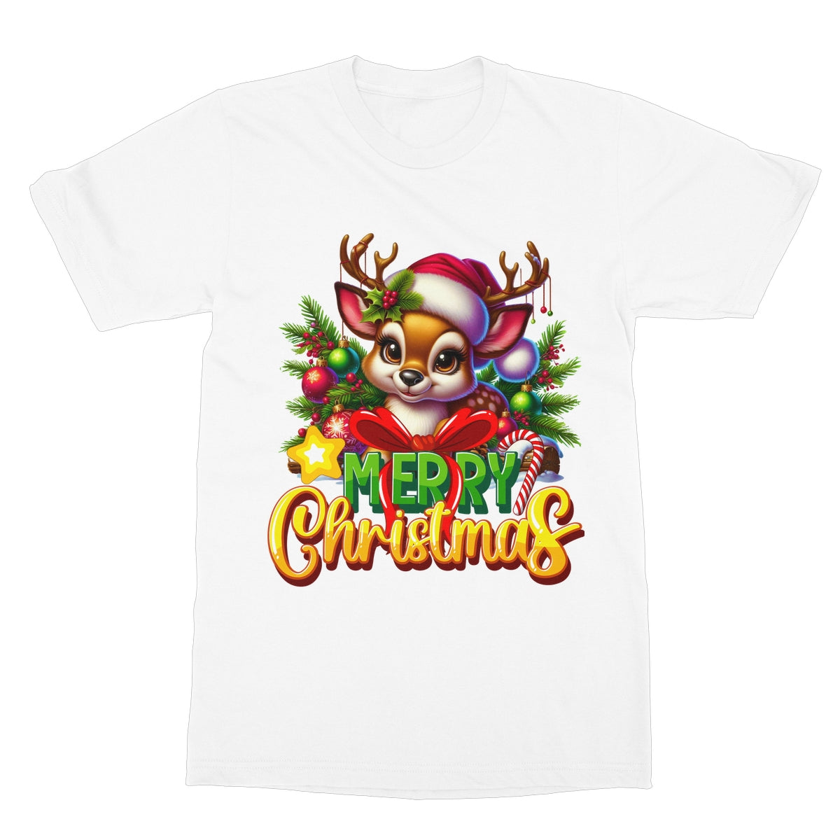 Reindeer Merry Christmas  Softstyle T-Shirt