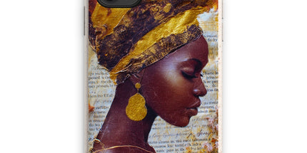 Elegant African Woman Portrait with Gold Headwrap Eco Phone Case by Prodigi