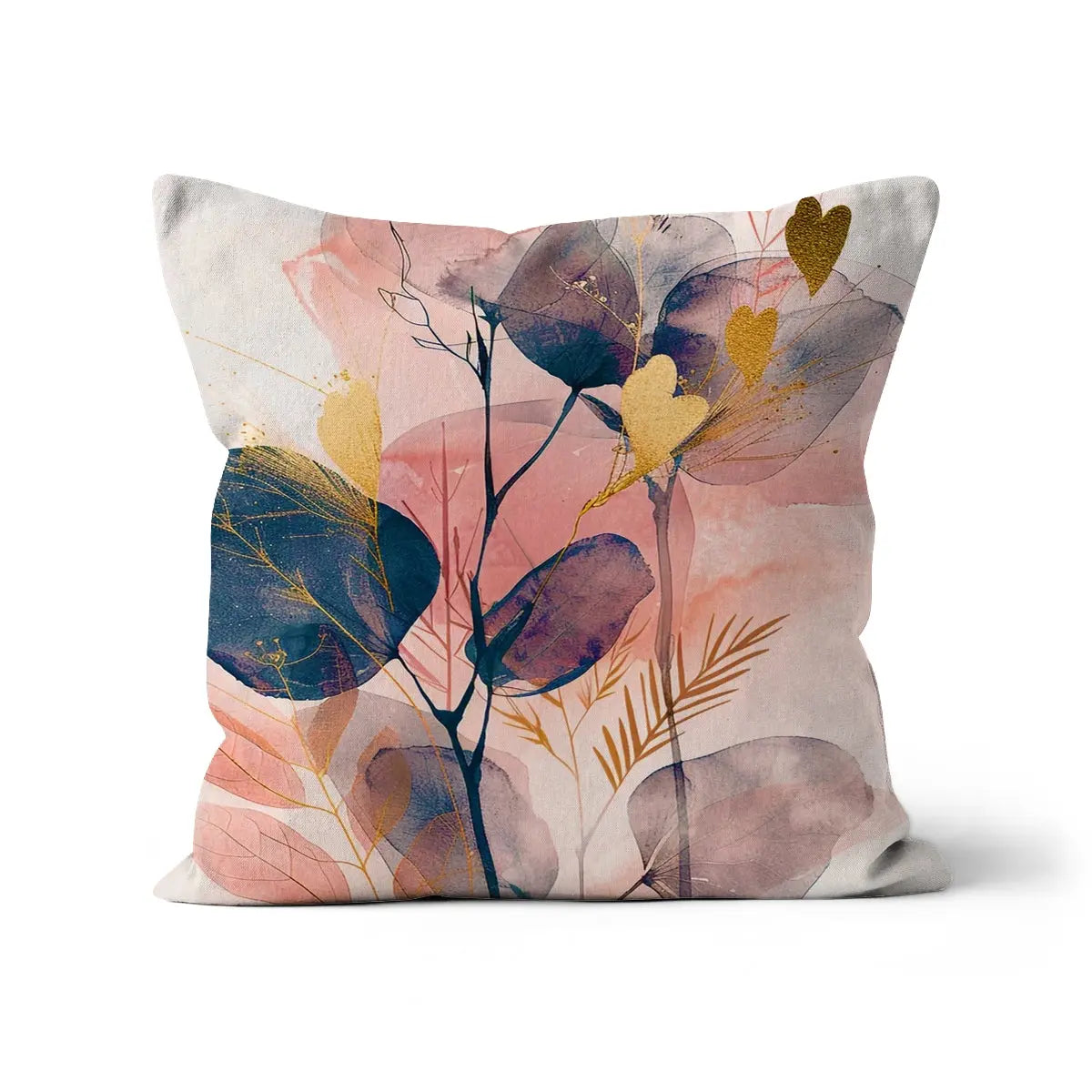 Peachy Blue Golden Flora Escape  Cushion - D'Sare